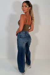 denim blue barrel leg zara balloon jeans mid waist womens styledup uk