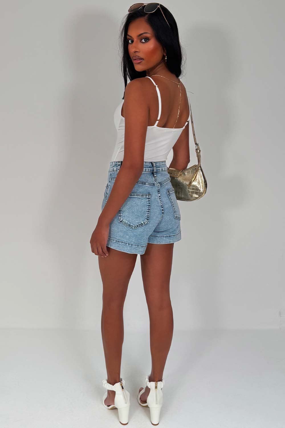 womens denim shorts zara uk