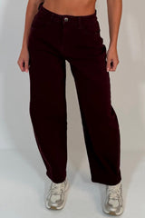 balloon jeans womens zara burgundy colour uk