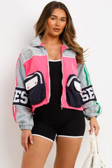 cargo denim jacket with pockets 