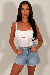 denim blue shorts with contrast orange pocket diamante rhinestone applique womens