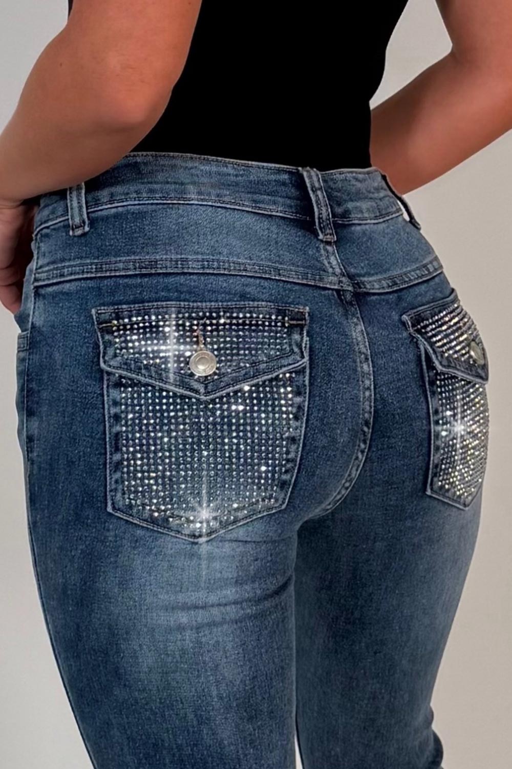 sparkly diamante rhinestone y2k jeans styledup uk