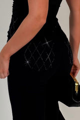 womens denim black diamante jeans high waisted styledup uk sale