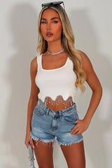 diamante rhinestone ribbed crop top zara womens uk sale styledup 