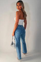 diamante rhinestone relaxed oversize jeans womens uk