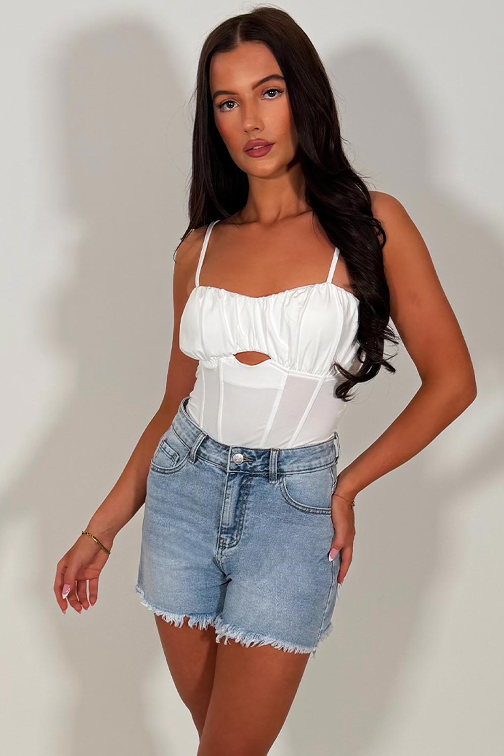 denim blue diamante shorts for womens zara uk sale