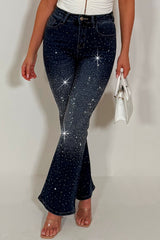 diamante rhinestone denim jeans denim denim blue for womens