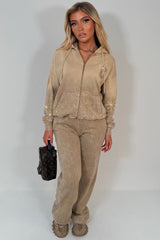 C emblem sparkly hoodie and joggers tracksuit co ord set styledup uk
