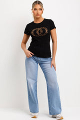 womens t shirt with sparkly diamante rings