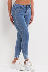 high waisted skinny jeans with diamante embellishment
