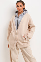 zipper hoodie cardigan two in one womens loungewear