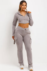 womens crop corset hoodie and bad society club joggers set