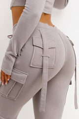 low rise ruched bum cargo joggers and crop corset hoodie co ord tracksuit airport outfit bad society club uk