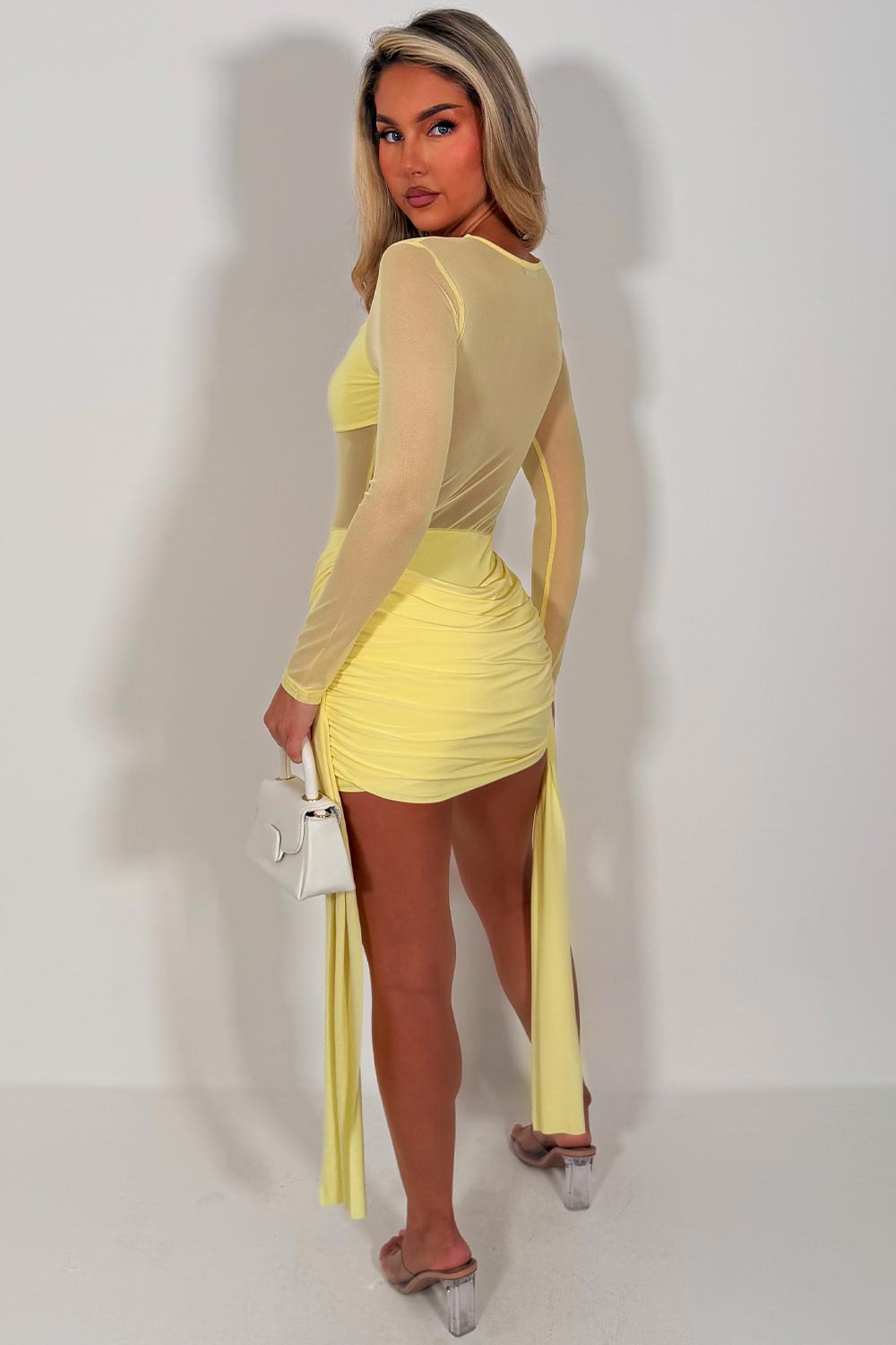 short lace dress with drape detail occasion party night out festival outfit styledup uk