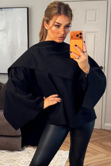 womens cape coat with scarf black poncho zara 
