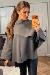 womens cape coat with scarf mocha poncho zara 