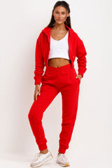 womens tracksuit with zip front and joggers co ord set