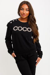 coco diamante tracksuit womens loungewear set