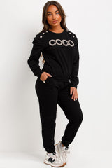 coco diamante top and trousers tracksuit set 