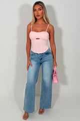 diamante rhinestone relaxed oversize jeans womens uk