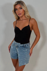 rhinestone diamante skort uk