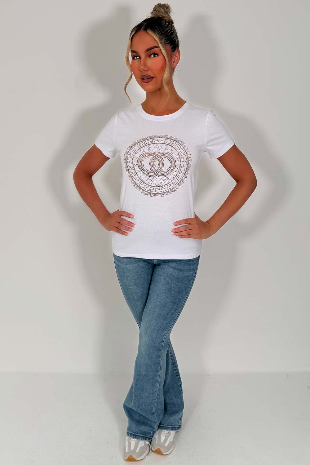diamante rhinestone white baby tee shirt styledup fashion