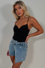 rhinestone diamante skort styledup uk