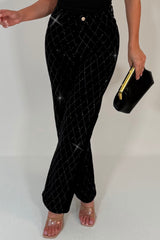 womens diamante jeans denim black styledup uk sale