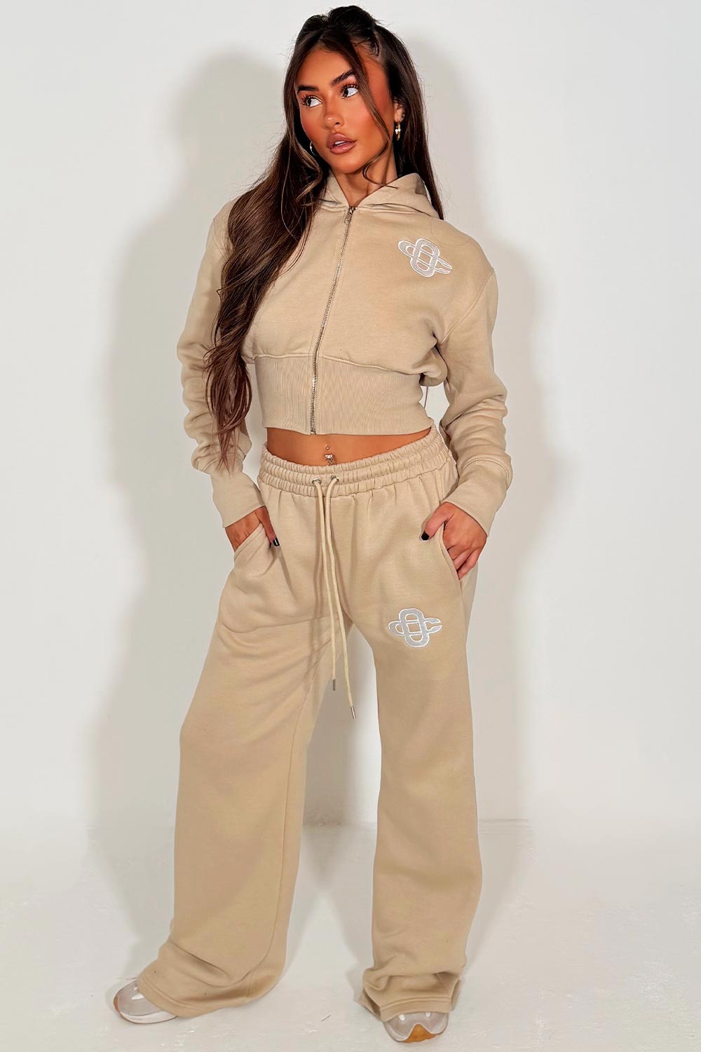 womens crop corset hoodie and joggers casual loungewear co ord set airport outfit styledup