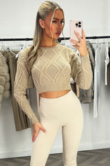 cropped cable knit pullover women
