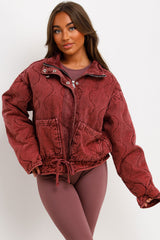 zara quilted jacket with drawstring waist womens styledup