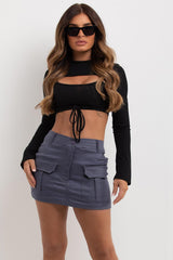 cut out front cami top and long sleeves