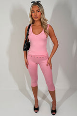womens capri pants and top two piece co ord summer holiday airport outfit styledup uk