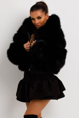 womens faux fur hooded coat sale uk