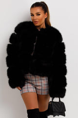 real fur bubble jacket womens