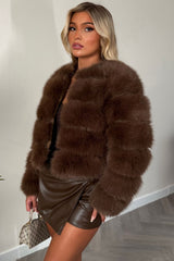 brown fur jacket styledup uk 