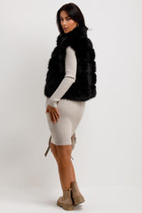 womens faux fur gilet sleeveless jacket