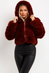 short faux fur hooded coat womens uk styledup fashion