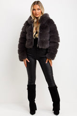 short faux fur hooded coat womens uk styledup fashion