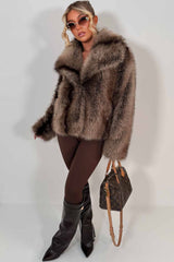 faux fur coat with collars styledup