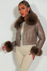 styledup faux fur faux leather jacket 
