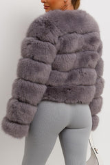 womens fur panel bubble coat sale uk