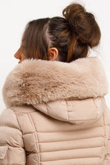 faux fur hood puffer padded quilted jacket womens uk