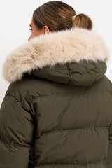 jacket with fur hood for womens