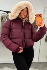 zara womens puffer jacket for winter burgundy uk