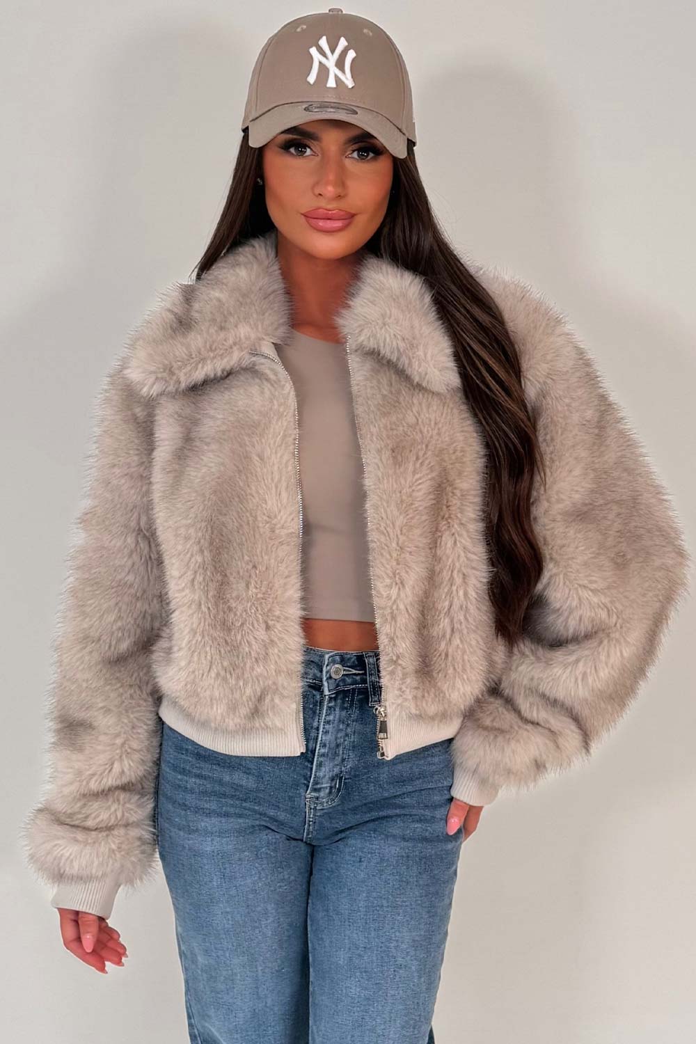zara faux fur jacket womens uk styledup