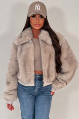 zara faux fur jacket womens uk styledup