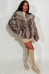 faux fur jacket with collar styledup uk