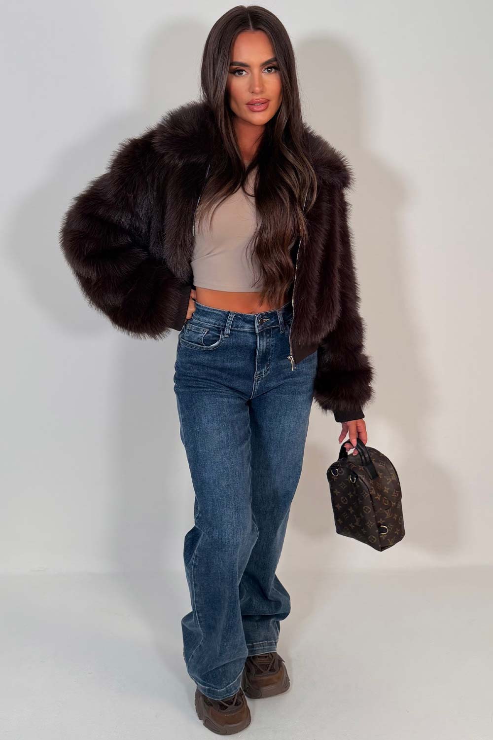 womens zara faux fur jacket styledup uk
