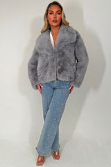 faux fur jacket with collar styledup uk